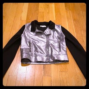 Girls metallic Moto jacket